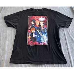 Jujutsu Kaisen TShirt Short Sleeve Mens XL Black Graphic Anime Japanese